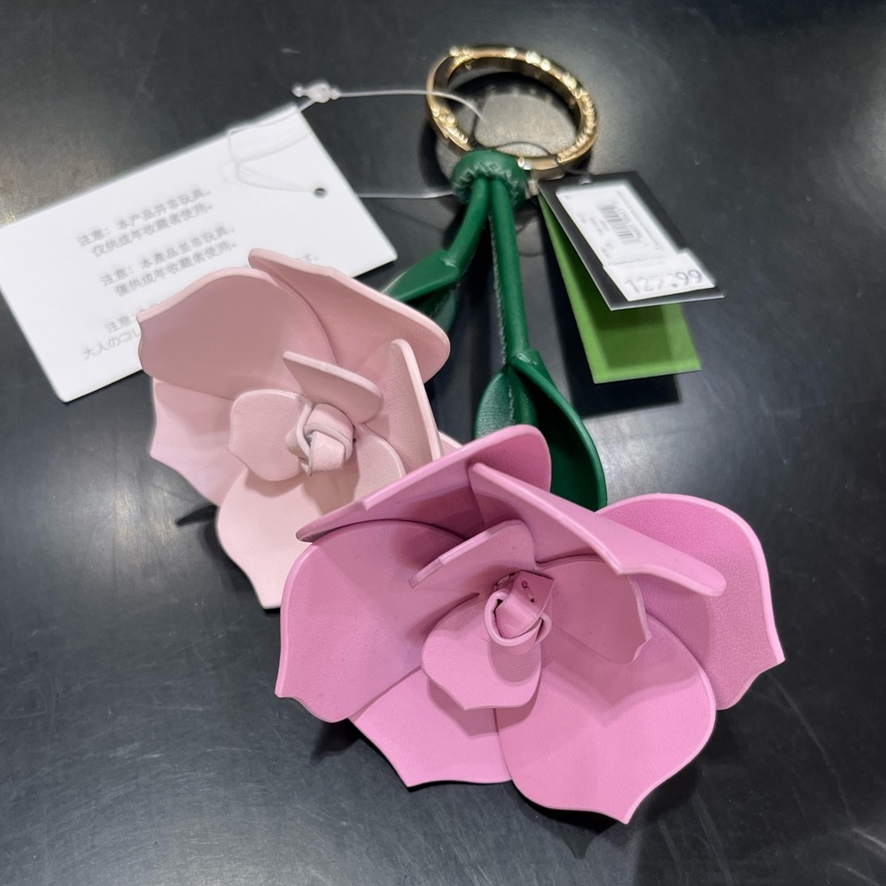 New Kate Spade KH798 Perfect Plume 3D Flower Keyfob